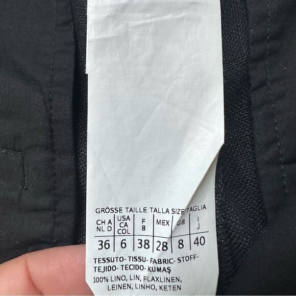 MaxMara Weekend Khat Linen Cropped Pants in Black Sz 6 - Picture 10 of 14